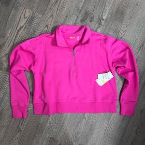🖤NWT🖤 Zella Cara Lite Half Zip Crop Sweatshirt - Hot Pink L